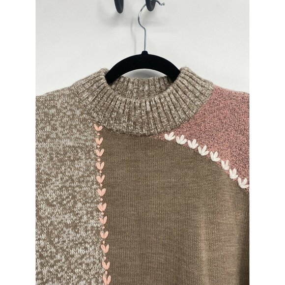 Vintage Dress Barn Womens Sweater Abstract Patchwork SIZE 22/24 WOOL BLEND - Picture 2 of 4